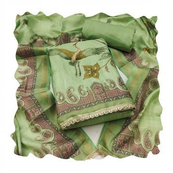 Green color smart and elegant lilen cotton salwar kameez 2