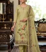 Beige color smart and elegant lilen cotton salwar kameez