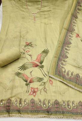 Beige color smart and elegant lilen cotton salwar kameez 3