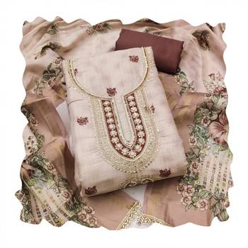 Off white color smart and elegant lilen cotton salwar kameez 2