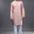 Peach embroidered, mirror silk kurta pant
