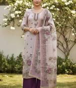 Off white color smart and elegant lilen cotton salwar kameez