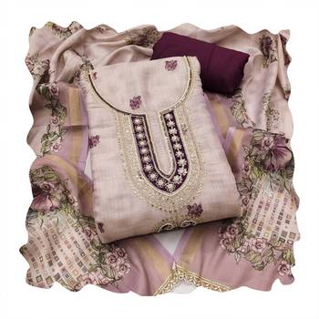 Off white color smart and elegant lilen cotton salwar kameez 2
