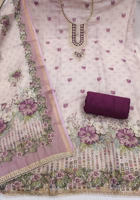 Off white color smart and elegant lilen cotton salwar kameez 3