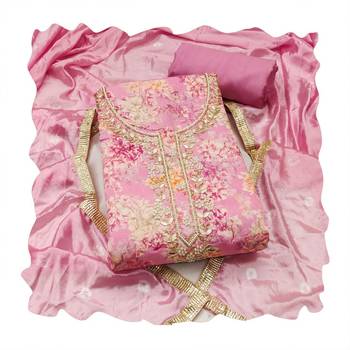 Pink color beautiful printed designer modal silk salwar suit 4