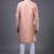 Peach embroidered, mirror silk kurta pant