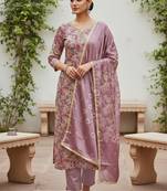 Purple color beautiful printed designer modal silk salwar suit