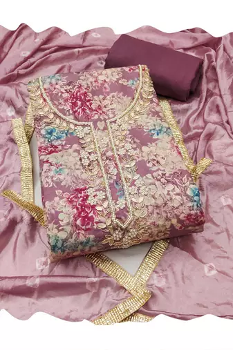 Purple color beautiful printed designer modal silk salwar suit
