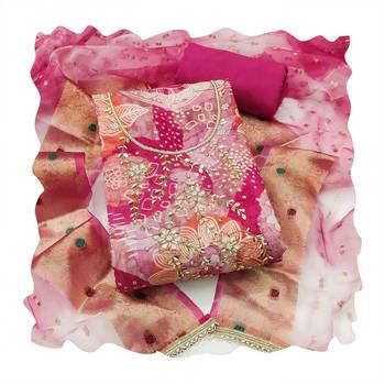 Pink color beautiful printed designer modal silk salwar suit 4