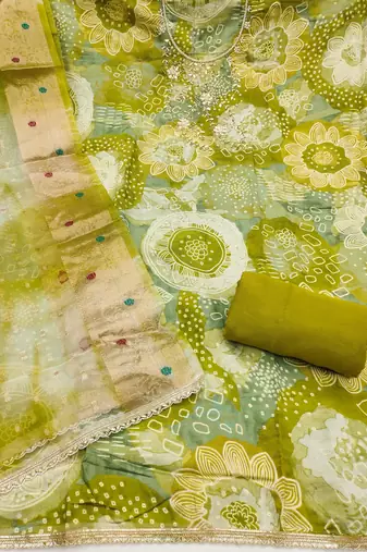Green color beautiful printed designer modal silk salwar suit