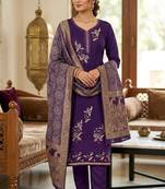 Purple color viscose georgette designer printed ethnic salwar kameez