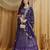 Women's Purple Premium Georgette Embroidered Semi-Stitched Lehenga Choli with Dupatta