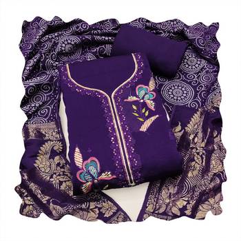 Purple color viscose georgette designer printed ethnic salwar kameez 2