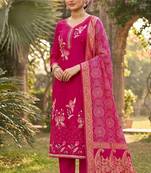 Pink color viscose georgette designer printed ethnic salwar kameez