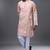 Peach embroidered, mirror silk kurta pant