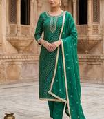 Rama color cotton designer printed ethnic salwar kameez