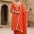 Orange color cotton designer printed ethnic salwar kameez