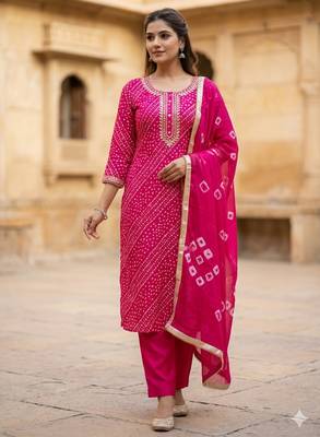 Pink color cotton designer printed ethnic salwar kameez 1