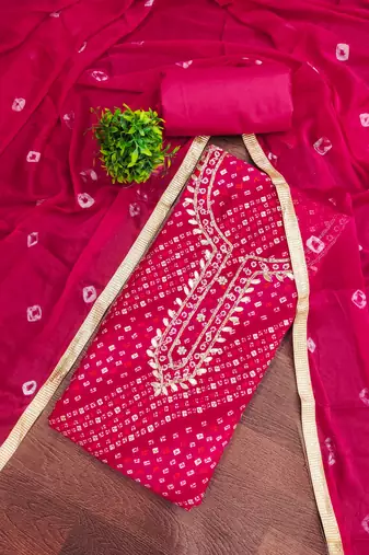 Pink color cotton designer printed ethnic salwar kameez