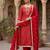 Red color cotton designer printed ethnic salwar kameez
