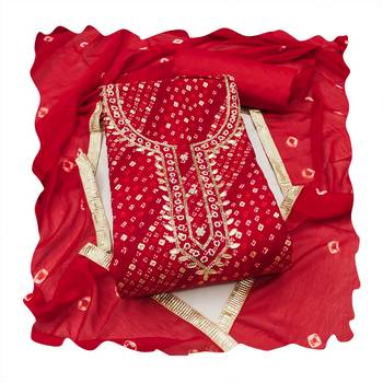 Red color cotton designer printed ethnic salwar kameez 2