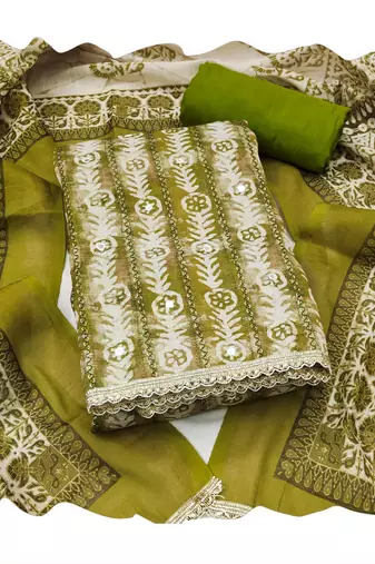 Green color beautiful lilen cotton smart and ethnic salwar suit for trendy girls