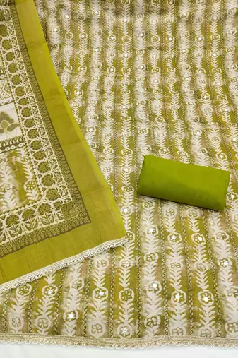 Green color beautiful lilen cotton smart and ethnic salwar suit for trendy girls