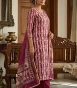 Purple color beautiful lilen cotton smart and ethnic salwar suit for trendy girls