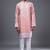 Peach embroidered, mirror silk kurta pant