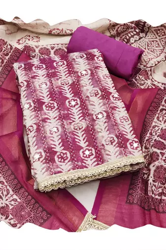 Purple color beautiful lilen cotton smart and ethnic salwar suit for trendy girls