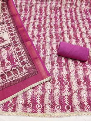 Purple color beautiful lilen cotton smart and ethnic salwar suit for trendy girls 3