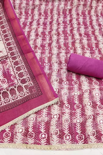 Purple color beautiful lilen cotton smart and ethnic salwar suit for trendy girls