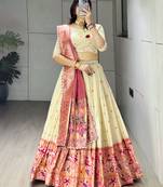 Pink Color Zari Weaving Work Paithani Silk Lehenga Choli With Unstitched Blouse