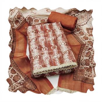Brown color beautiful lilen cotton smart and ethnic salwar suit for trendy girls 2