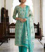 Sea green color beautiful lilen cotton smart and ethnic salwar suit for trendy girls