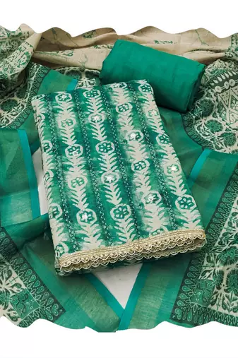 Sea green color beautiful lilen cotton smart and ethnic salwar suit for trendy girls
