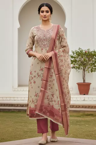 Maroon color beautiful lilen cotton smart and ethnic salwar suit for trendy girls