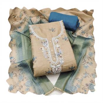 Blue color beautiful lilen cotton smart and ethnic salwar suit for trendy girls 2