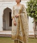 Brown color beautiful lilen cotton smart and ethnic salwar suit for trendy girls