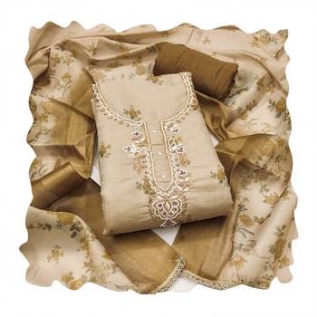 Brown color beautiful lilen cotton smart and ethnic salwar suit for trendy girls 2