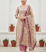 Pink color beautiful lilen cotton smart and ethnic salwar suit for trendy girls