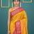 Mustard border woven zari border & buti work silk blend fabric traditional festive style