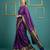 Purple border woven zari border & buti work silk blend fabric traditional festive style