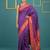 Purple border woven zari border & buti work silk blend fabric traditional festive style