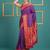 Purple border woven zari border & buti work silk blend fabric traditional festive style