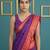 Purple border woven zari border & buti work silk blend fabric traditional festive style