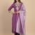 Purple women kurta pant dupatta set