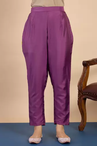Purple women kurta pant dupatta set