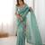 Light Turquoise Color Thread With Sequence Work Gold Crush Silk Saree
