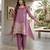 Stylish pink ethnic kurta set with heavy floral embroidery